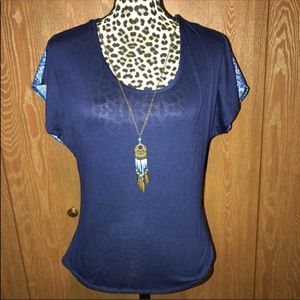 Say Anything Blouse with Necklace